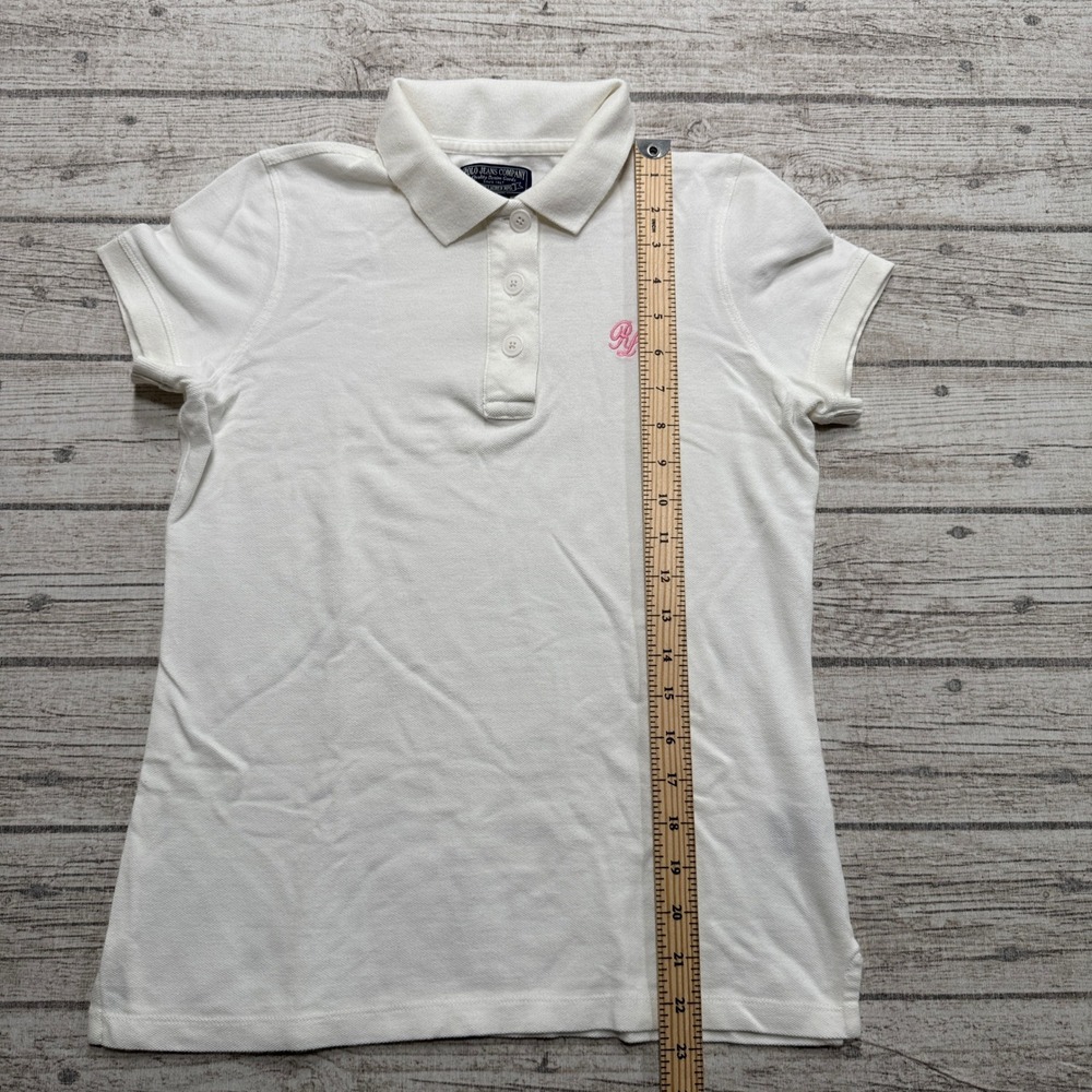Y2K Polo Jeans Ralph Lauren Shirt Women's Small White Slim Fit Activewear Preppy - Picture 4 of 5